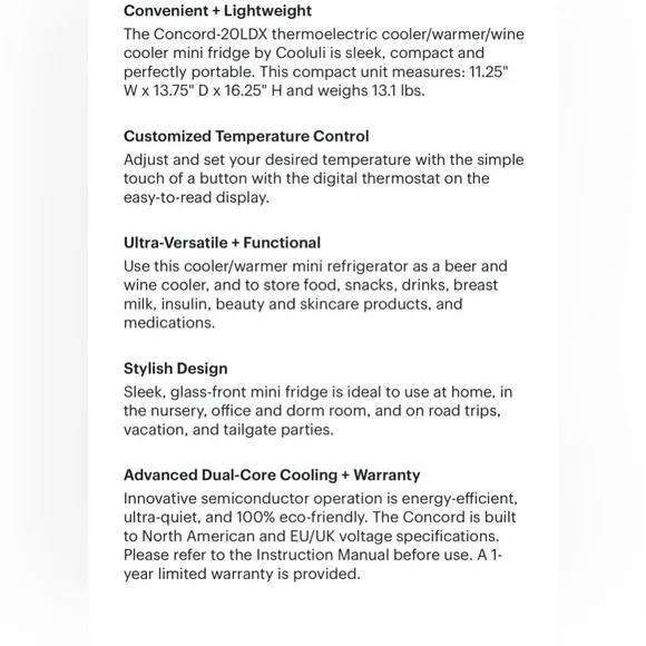 Mini Refrigerator - Pink - Cooluli - Concord 0.7 Cu. Ft. - Picture 6 of 11